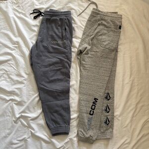 2 Pairs of Volcom Men’s Sweatpants Joggers | Gray and Blue | Size Medium